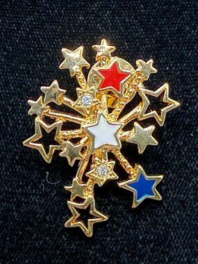 Vingtage Avon Red, White & Blue Star Fireworks Pin/Brooch